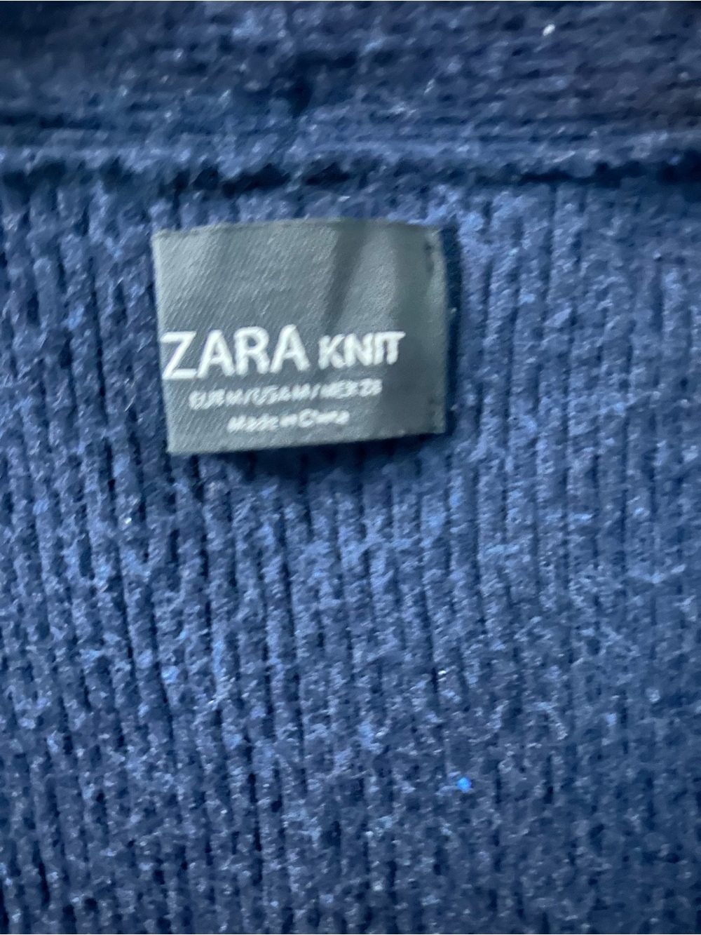 ZARA Knit Dark Blue Crewneck Sweater